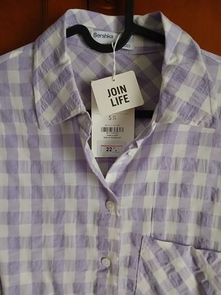 Camisa cuadros Bershka S