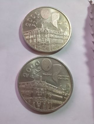 2x 2000 Pesetas Plata 925 España 1994
