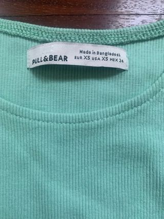 Lote 2 Camisetas Pull&Bear Verde y Turquesa