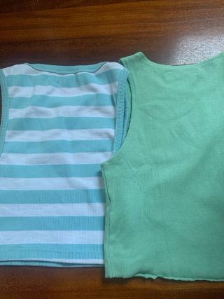 Lote 2 Camisetas Pull&Bear Verde y Turquesa