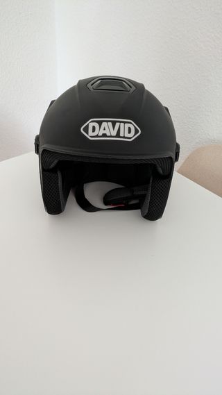 Casco de moto DAVID negro nuevo con visera