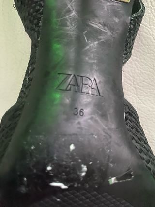 Zapatos Zara rafia y metal T36