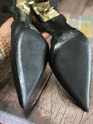 Zapatos Zara rafia y metal T36