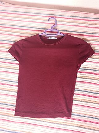 Camiseta burdeos manga corta Talla S