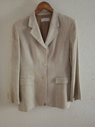 Chaqueta Lino Purificación García Beige