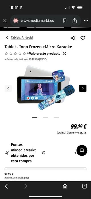 Tablet Karaoke Frozen 7 Oingo + Micrófono