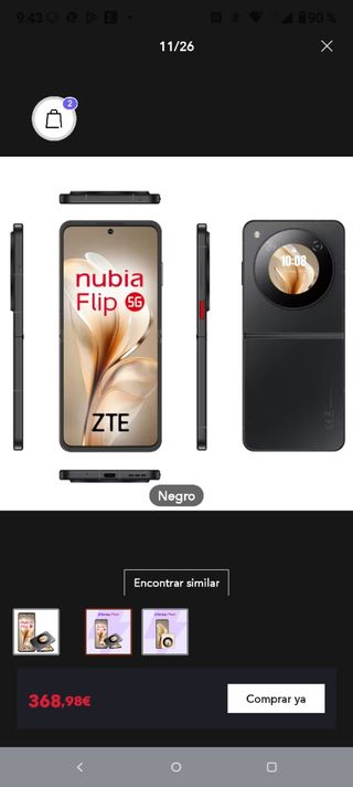 Nubia Flip 5G Negro/Dorado cambio por iPhone