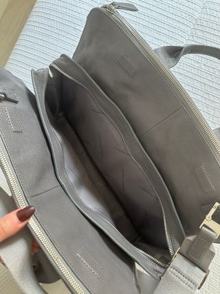 Maletín Piquadro Gris Piel