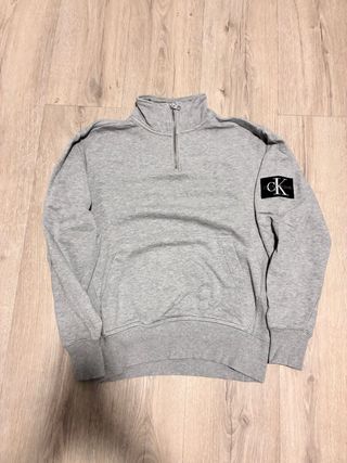 Sudadera Calvin Klein Media Cremallera Gris
