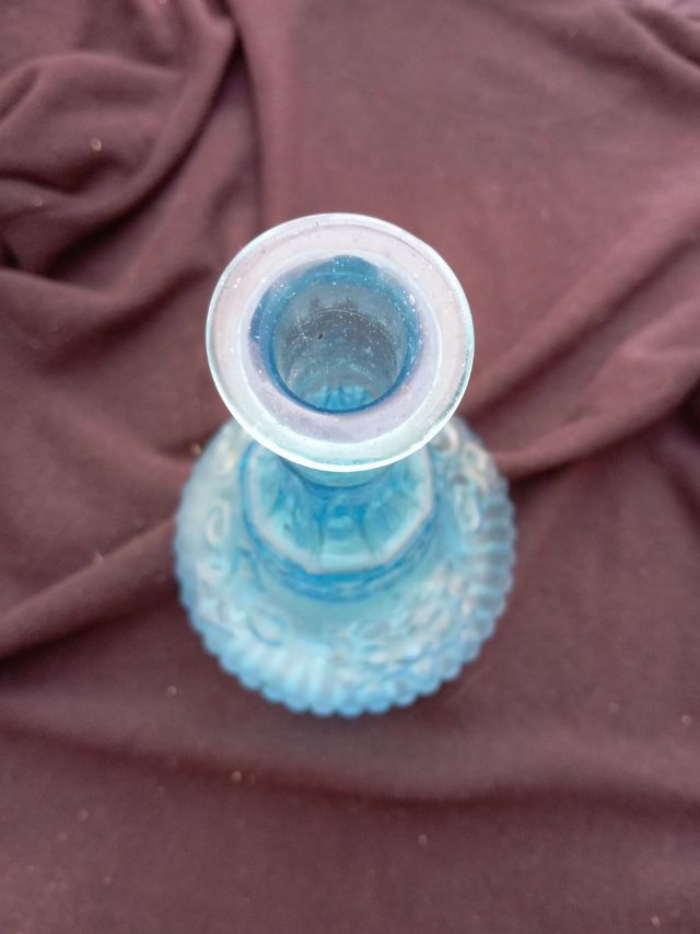 Jarrón/Vaso de Vidrio azul antiguo/vintage