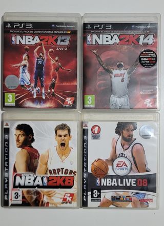 Lote 4 Juegos PS3: NBA 2K13, 2K14, 2K8, Live 08