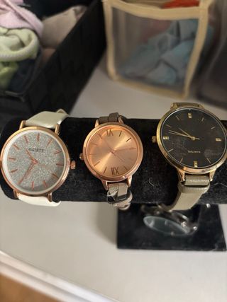 Lote 3 Relojes Mujer Oro y Blanco