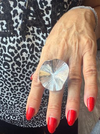 Anillo Plata Ley 925 Diseño Hojas