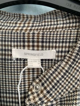 Mono Springfield cuadros gris y blanco