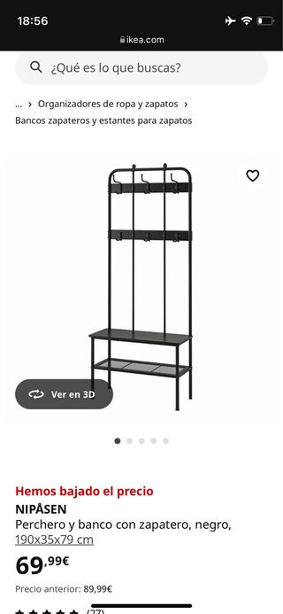 Mueble recibidor zapatero IKEA NIPÅSEN