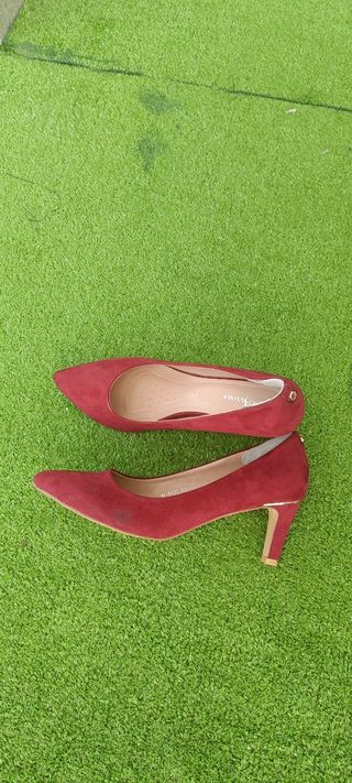 Zapatos tacón burdeos talla 40