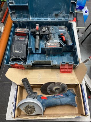 Taladro percutor y amoladora Bosch