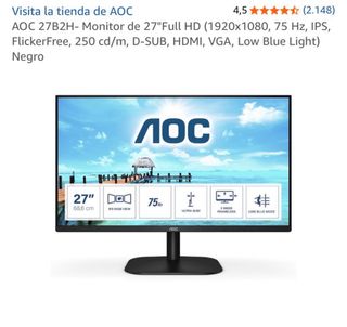 Monitor AOC Full HD 27” 75 Hz
