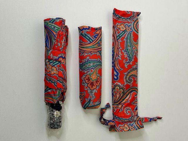 Paraguas ETRO Milano Paisley rojo multicolor nuevo