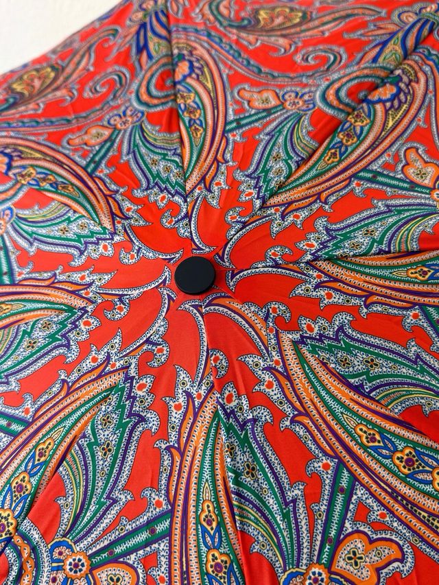 Paraguas ETRO Milano Paisley rojo multicolor nuevo