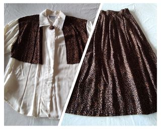 Conjunto BLUSA + FALDA MARRÓN faldas vestidos 