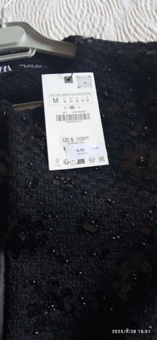 Chaqueta d fiesta Zara Talla M lentejuelas