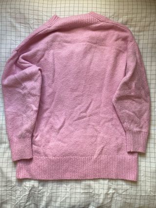 Jersey Mango cuello pico oversize rosa