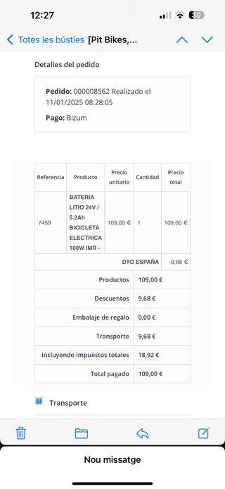 Bicicleta / Moto Eléctrica Infantil IMR 100W