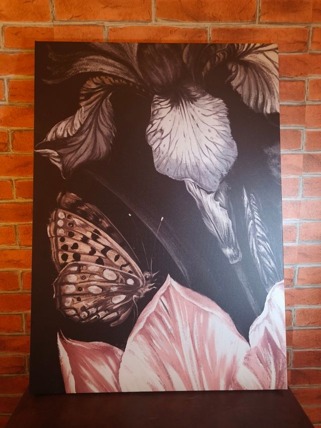 Cuadro Flor y Mariposa Ikea 70x50