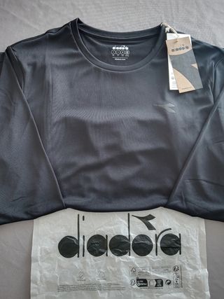 Camiseta Diadora Running Talla L Negra