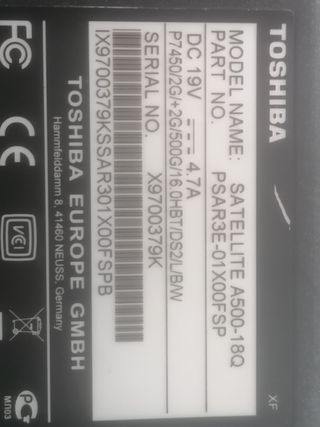 Ordenador portátil Toshiba negro