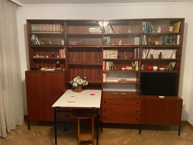 Estantería modular años 70 con mesa