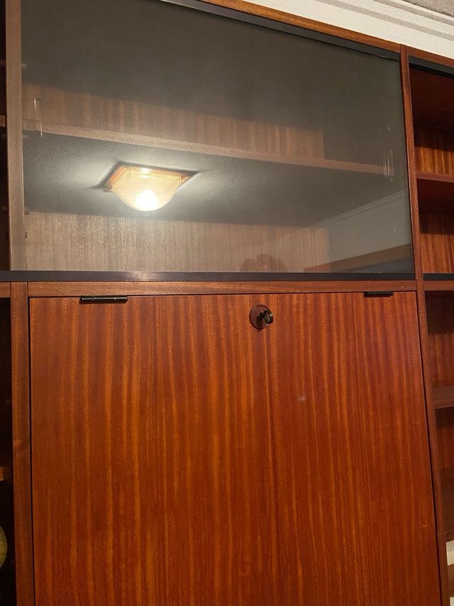 Estantería modular años 70 con mesa