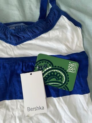 Blusa tirantes Bershka rayas azul y blanco
