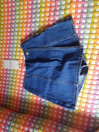 Falda pantalón vaquera azul talla S/36