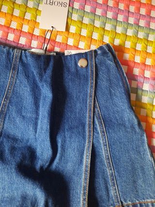 Falda pantalón vaquera azul talla S/36