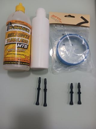 Kit Tubeless válvulas+Sellante+cinta