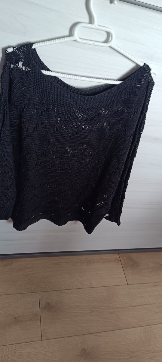 Jersey estampado flores blanco y negro