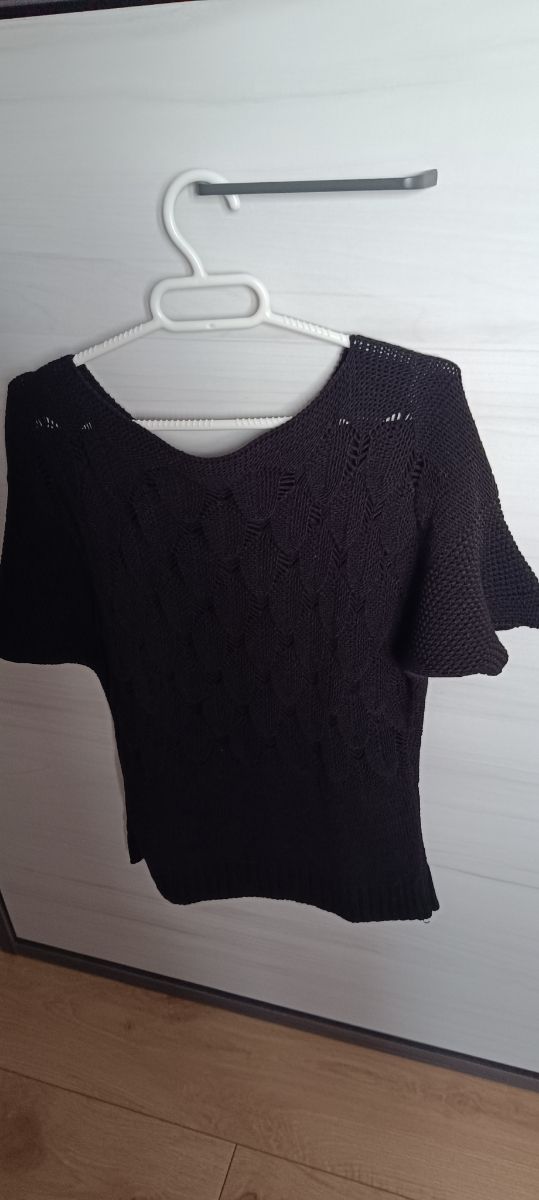 Jersey estampado flores blanco y negro