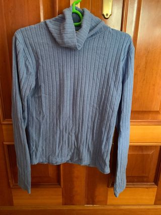 Jersey cuello alto azul