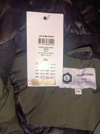 Chaqueta Parka Jack & Jones Talla XXL Verde