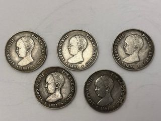 2 Pesetas Alfonso XIII 1891