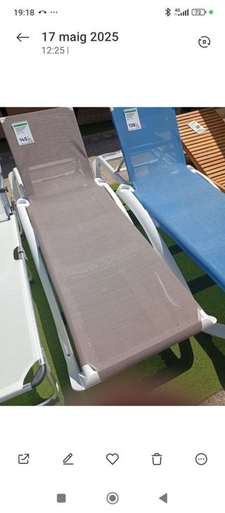 Tumbona piscina gris y blanca