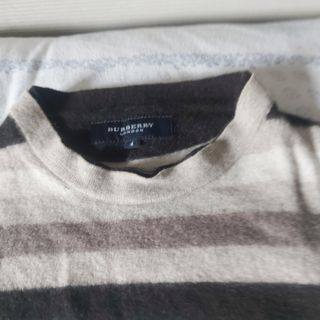 Jersey Burberry London Rayas Beige y Gris Talla M!