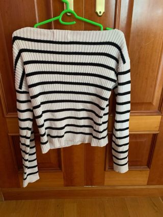 Jersey Green Coast rayas blanco y negro Talla L