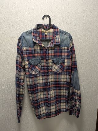 Camisa JVZ cuadros y vaquera Talla L