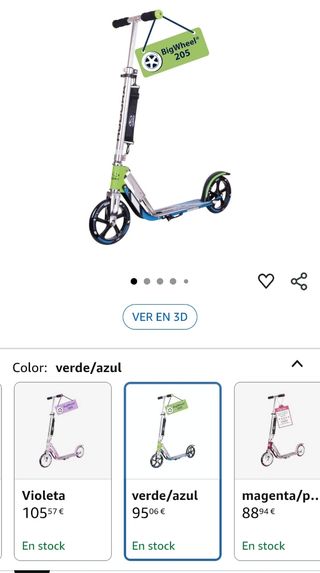 Patinete Hudora BigWheel 205 Verde/Azul