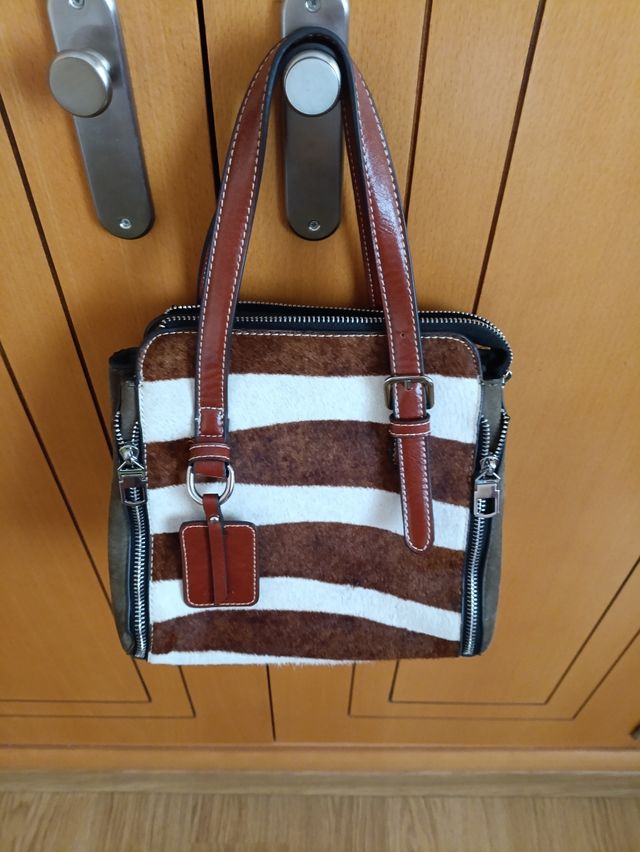 Bolso de piel estampado cebra