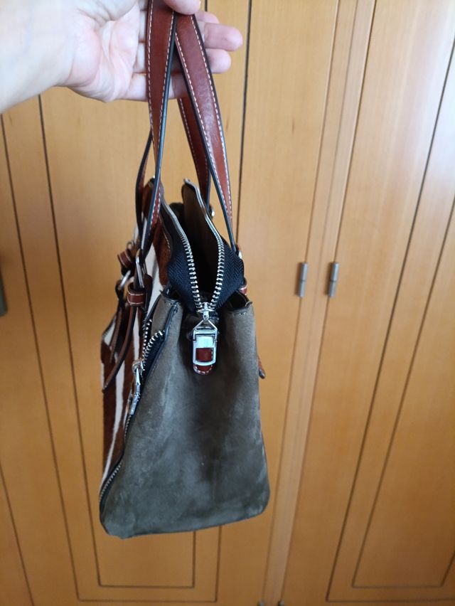 Bolso de piel estampado cebra