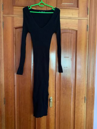 Vestido largo Mango negro talla XS